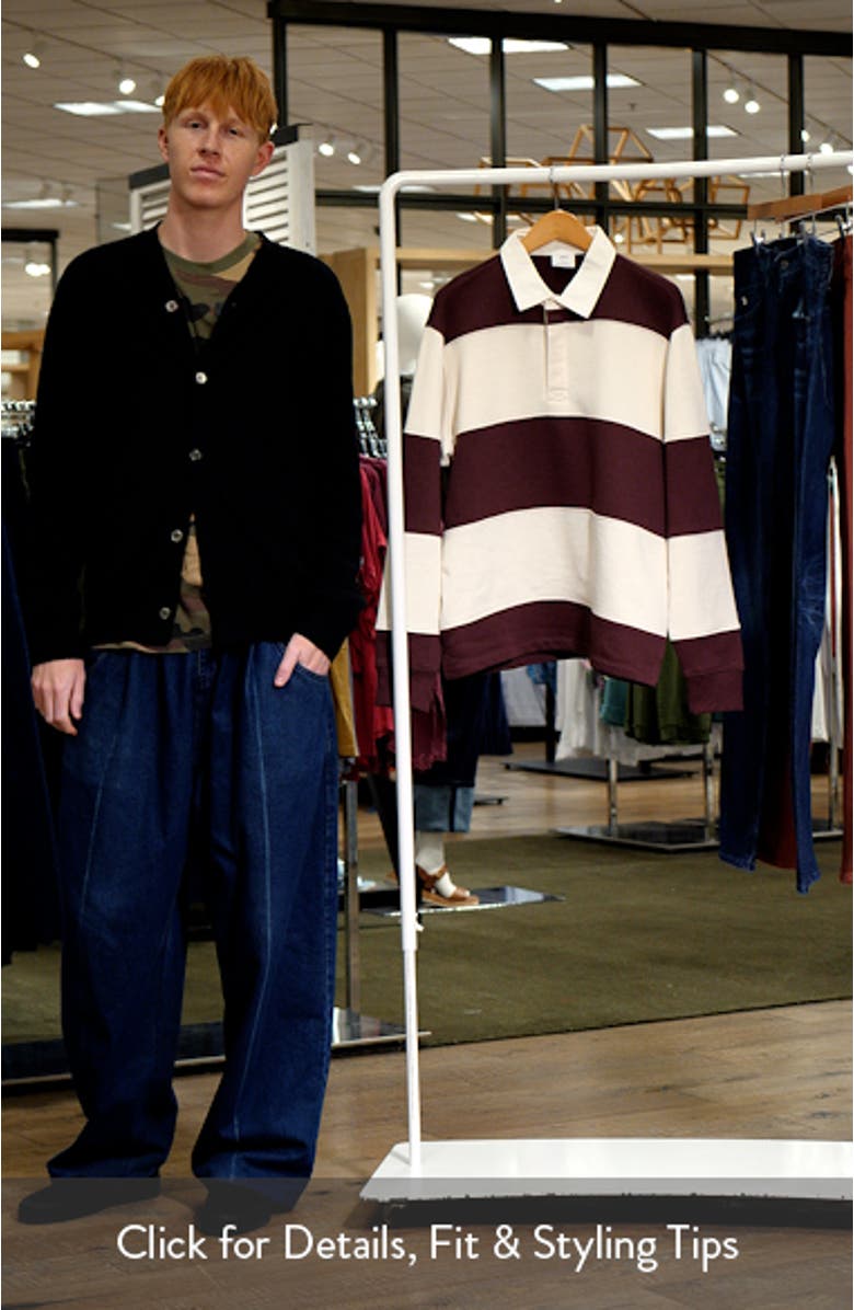 Stripe Cotton Polo Sweatshirt, sales video thumbnail