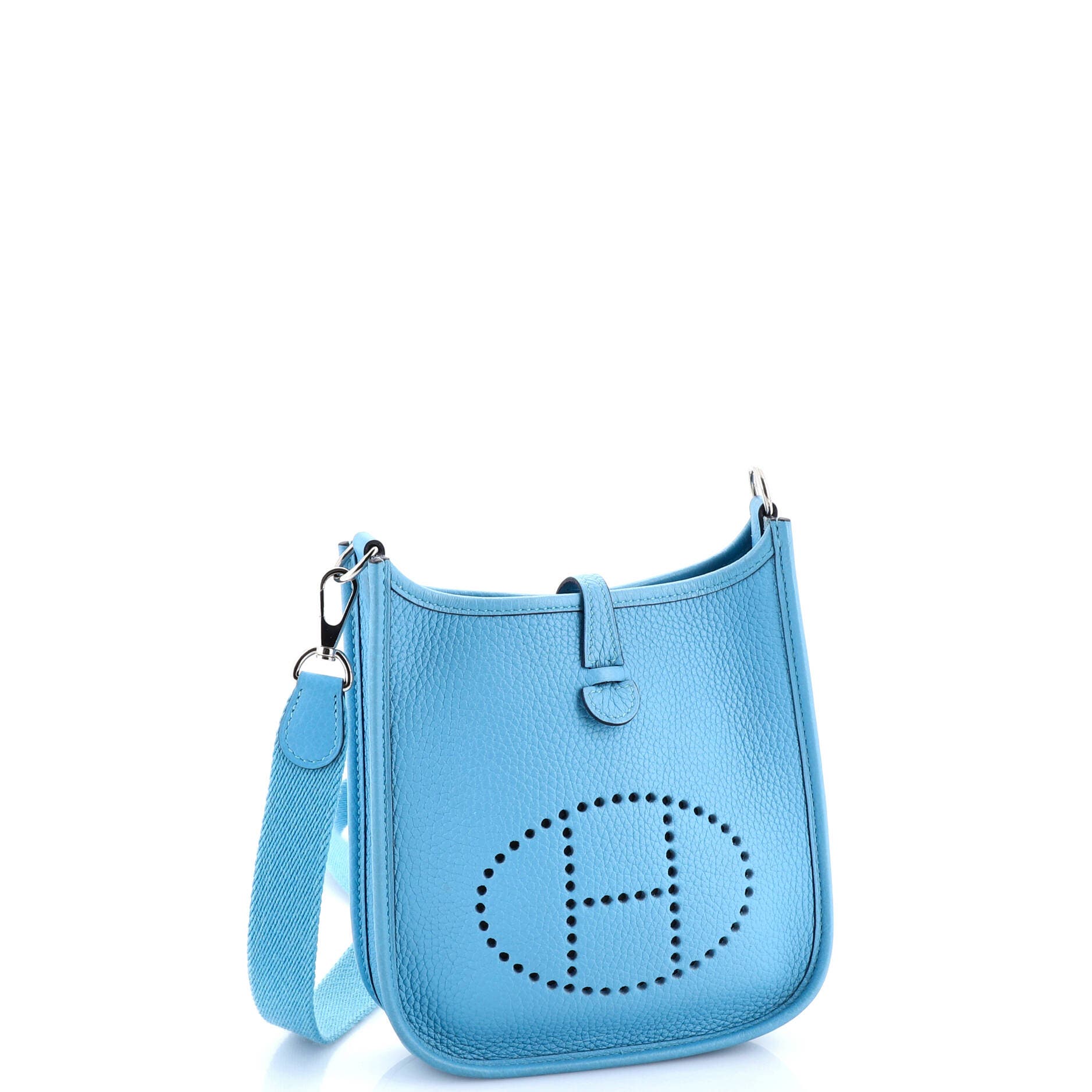 Pre-Owned Hermes Evelyne Bag Gen III Clemence TPM, Alternate, color, Bleu Du Nord