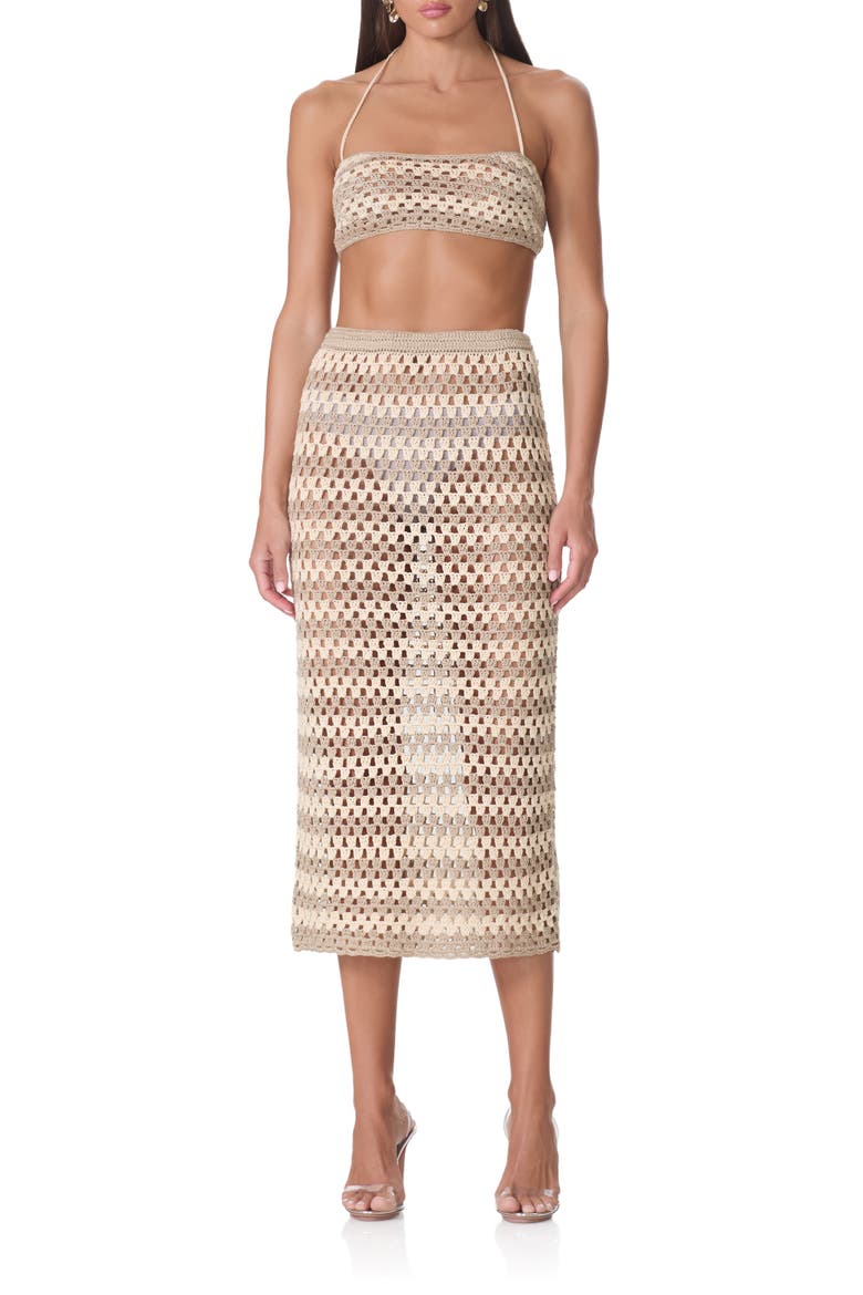 Natalia Stripe Crochet Maxi Skirt, Alternate, color, DUNE STRIPE