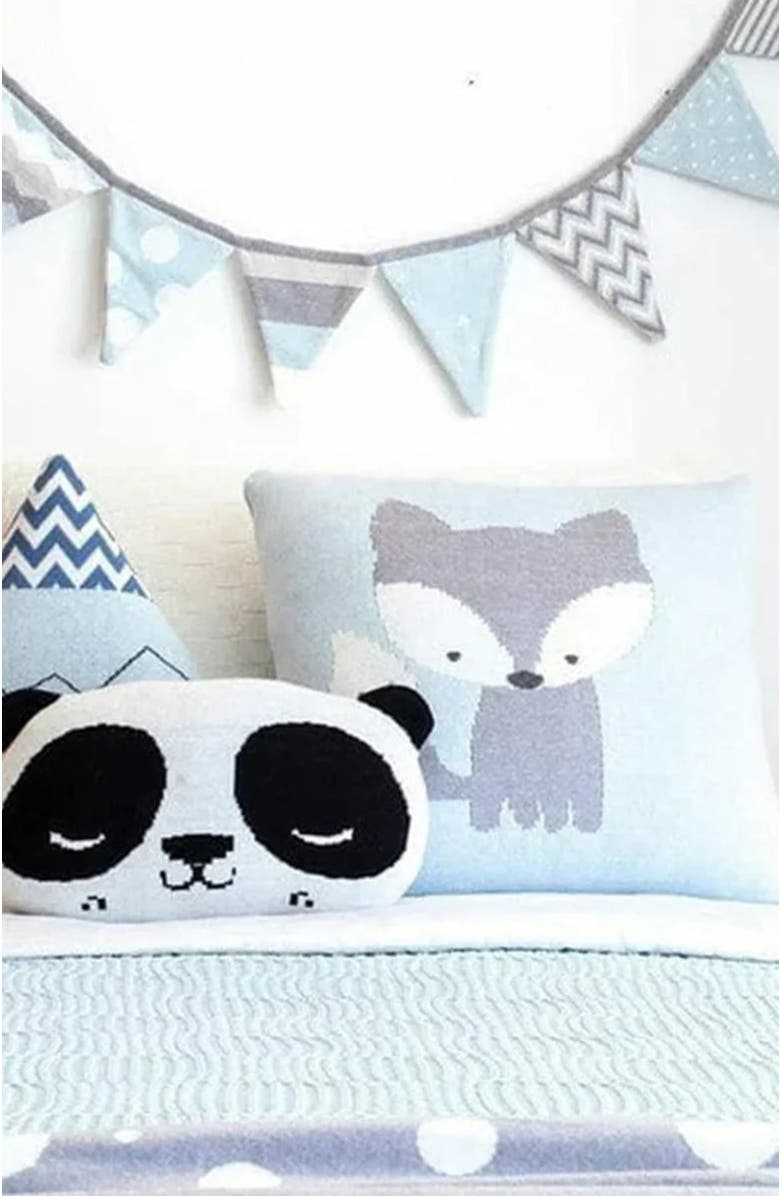 RIAN TRICOT Fox Pillow, Alternate, color, Light Blue