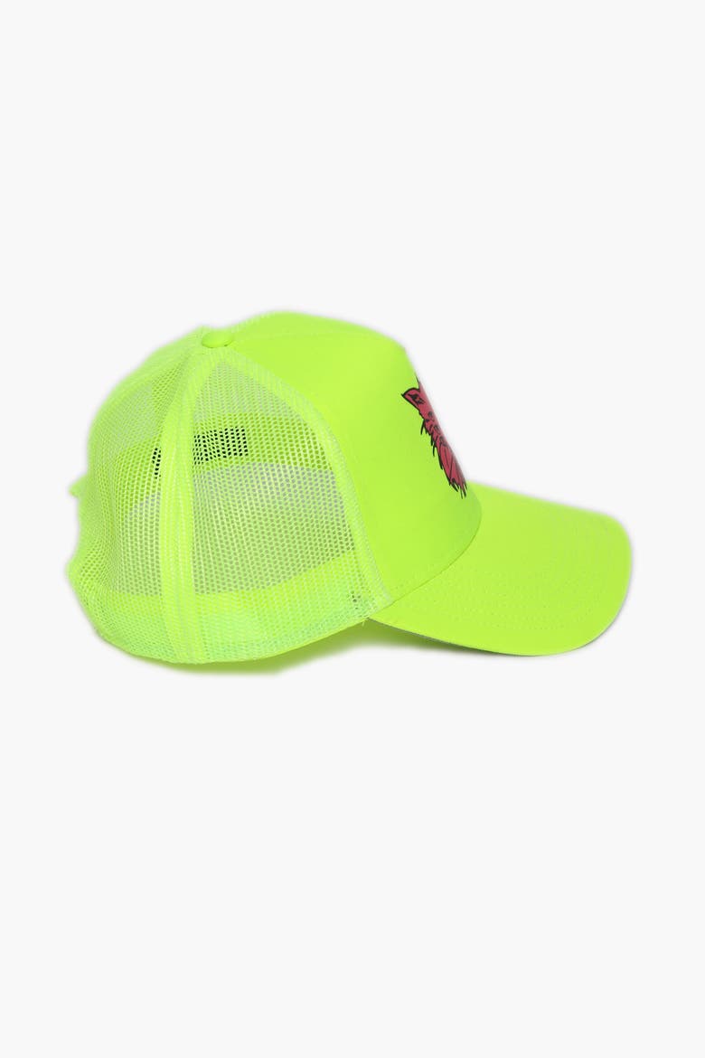 Cat Head Trucker Cap, Alternate, color, yellow