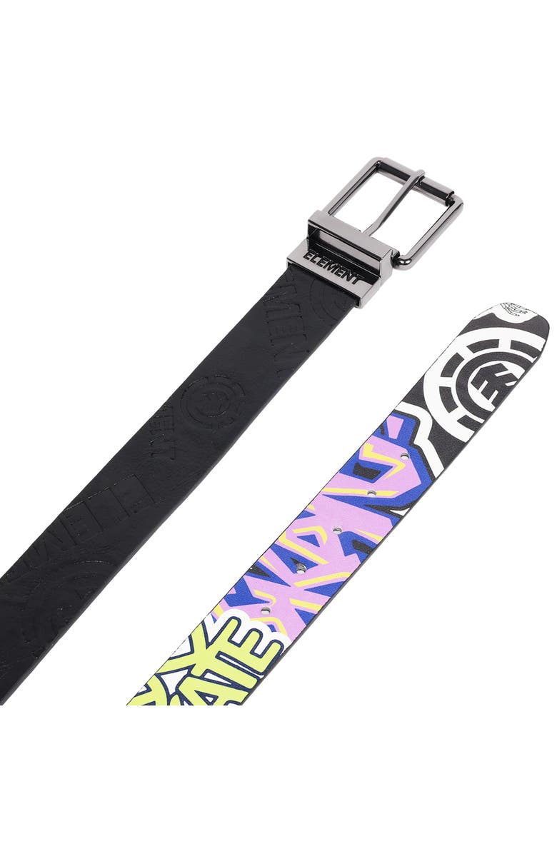 Element PU Reversible Belt with Debossed Logo & Graphic Print, Alternate, color, Black