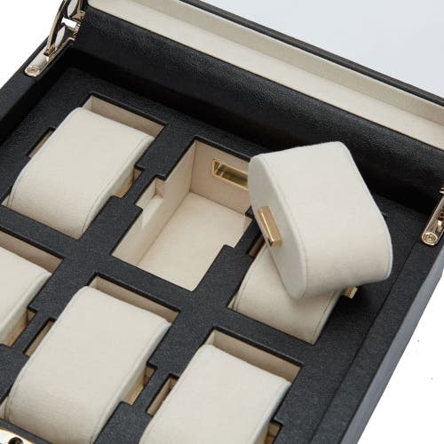 Wolf Palermo 6 Pc Watch Box In Black