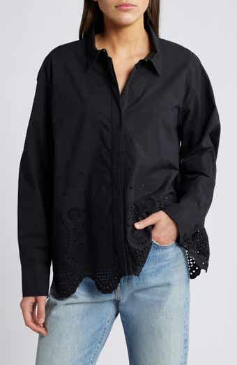 Cleobella Trisha Scallop Edge Eyelet Organic Cotton Shirt