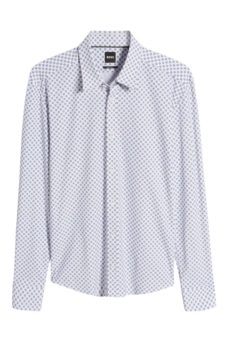 Liam Regular Fit Geometric Print Button-Up Shirt, Alternate, color, LT PAST/BU