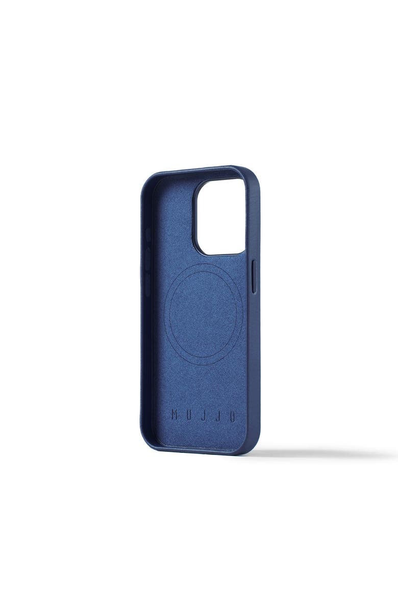 MUJJO Full Leather Wallet Case for iPhone 15 Pro, Alternate, color, Monaco Blue