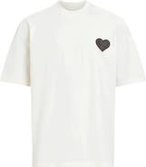 AllSaints Lover Oversize Heart Appliqué Cotton T-Shirt