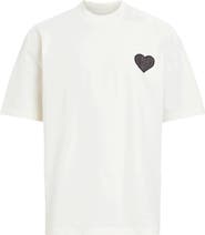 AllSaints Lover Oversize Heart Appliqué Cotton T-Shirt
