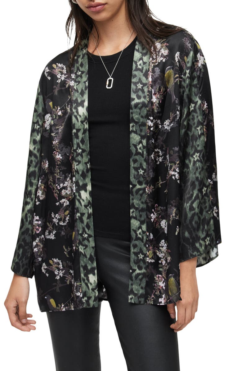 AllSaints Casi Viola Silk Blend Jacket, Main, color, 