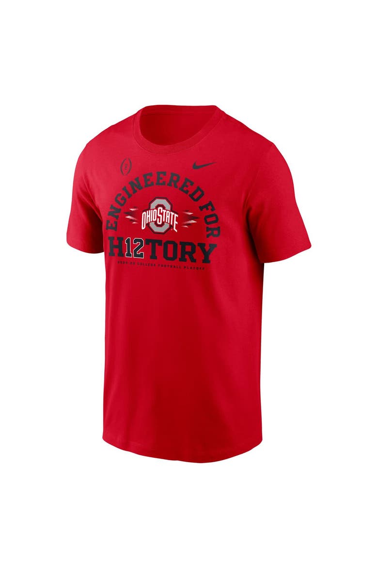 Men's Nike Scarlet Ohio State Buckeyes 2024 College Football Playoff Engineered for History T-Shirt, Alternate, color, Scarlet