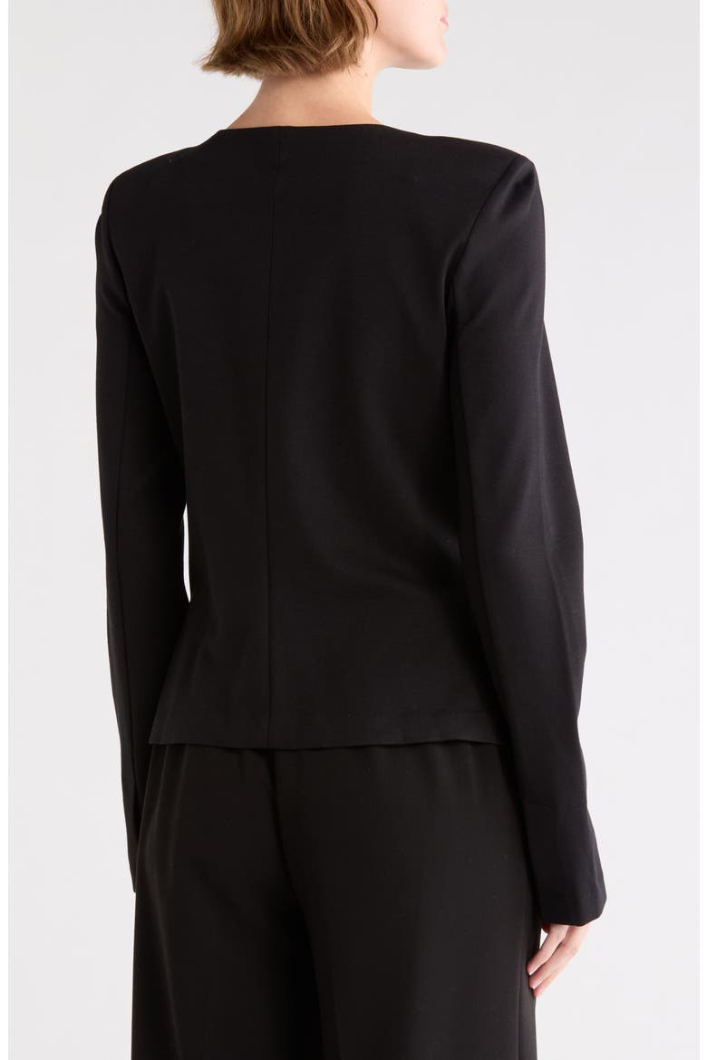 Collarless Cutaway Ponte Jacket, Alternate, color, BLACK