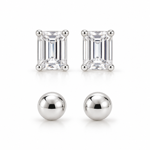 Sterling Silver Stud Earring Stacking Set
