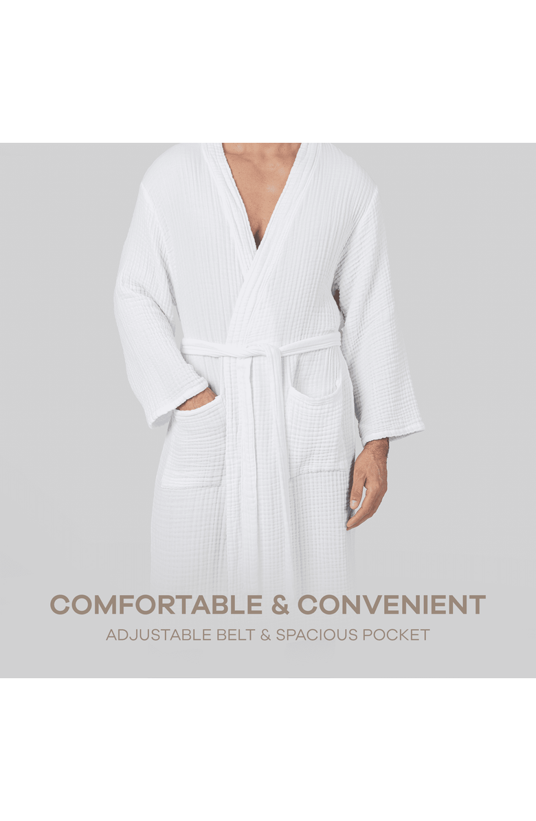 Comfy Cubs Adult Muslin Bathrobe, Alternate, color, White