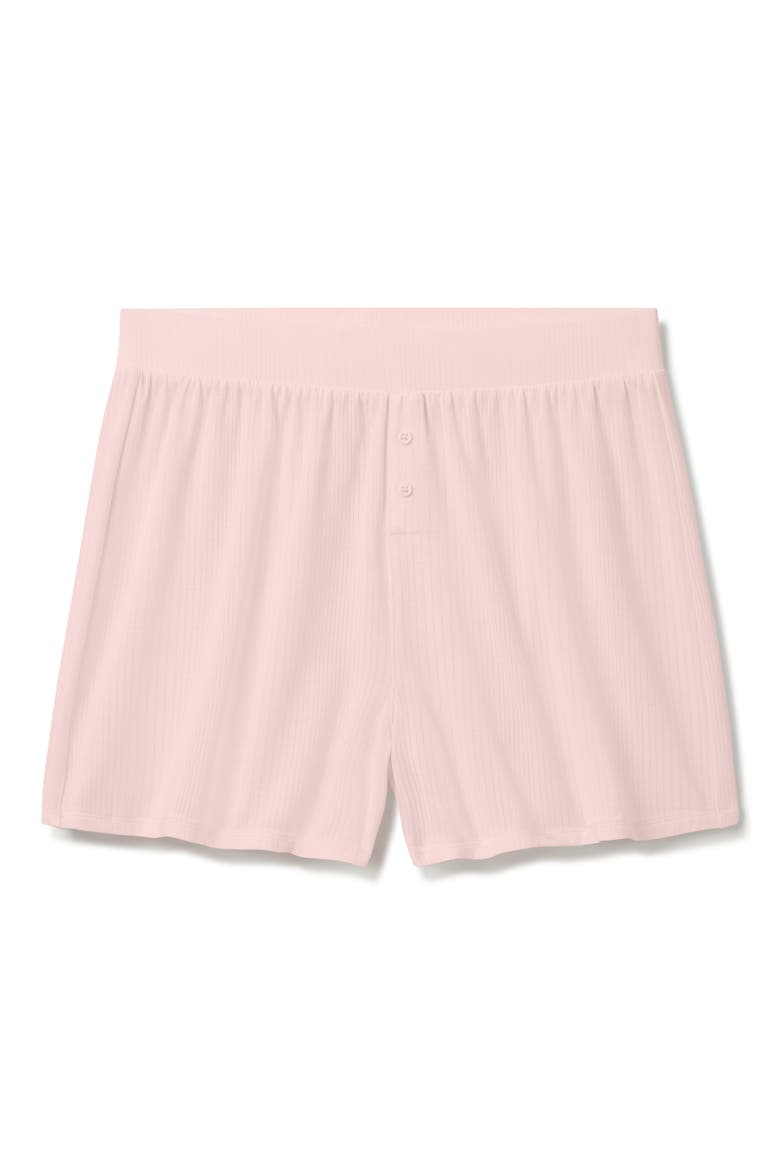 Luxe Rib Pajama Shorts, Alternate, color, PINK