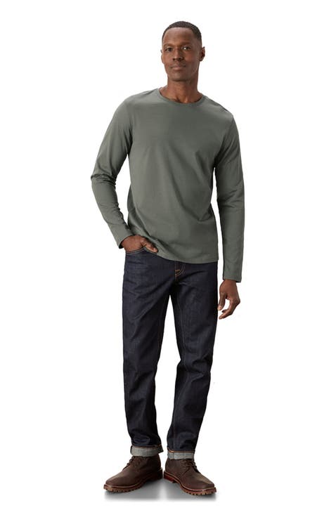 Organic Cotton Men's Softspun Essential Crewneck Long Sleeve Tee