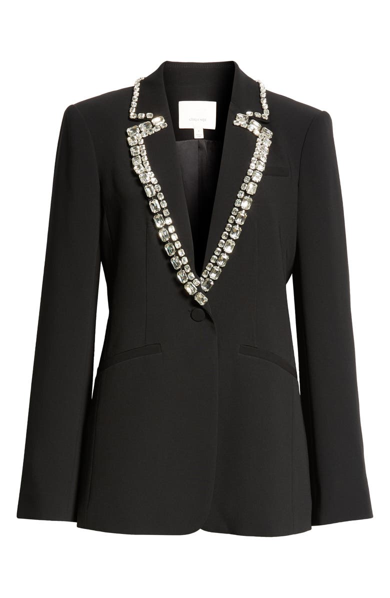 Cinq à Sept Karlie Rhinestone Chain Blazer, Alternate, color, 