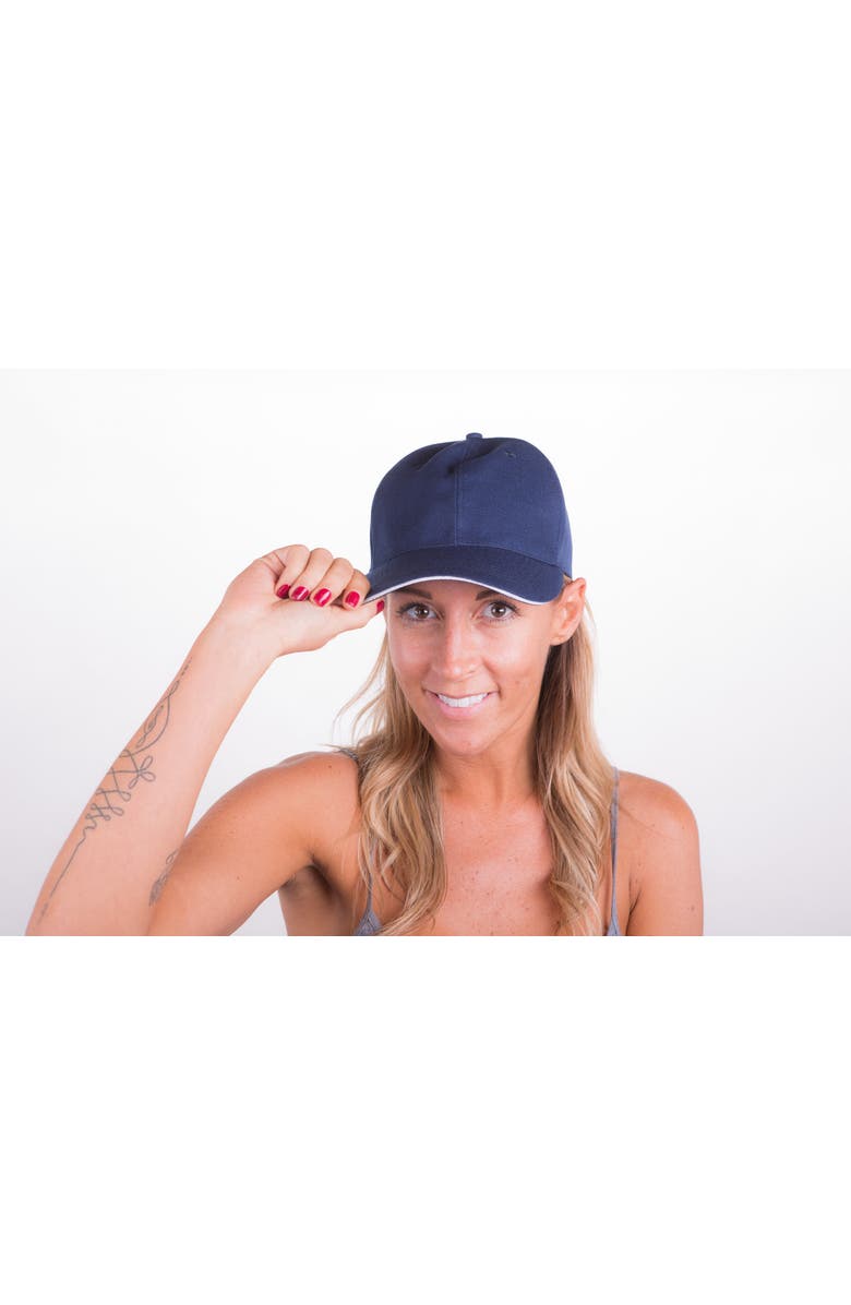 White Lotus Beauty Silk Lined Hair Restoration Cap, Alternate, color, Navy