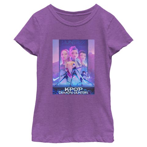 Girl's KPop Demon Hunters HUNTR/X World Tour Poster  Graphic T-Shirt