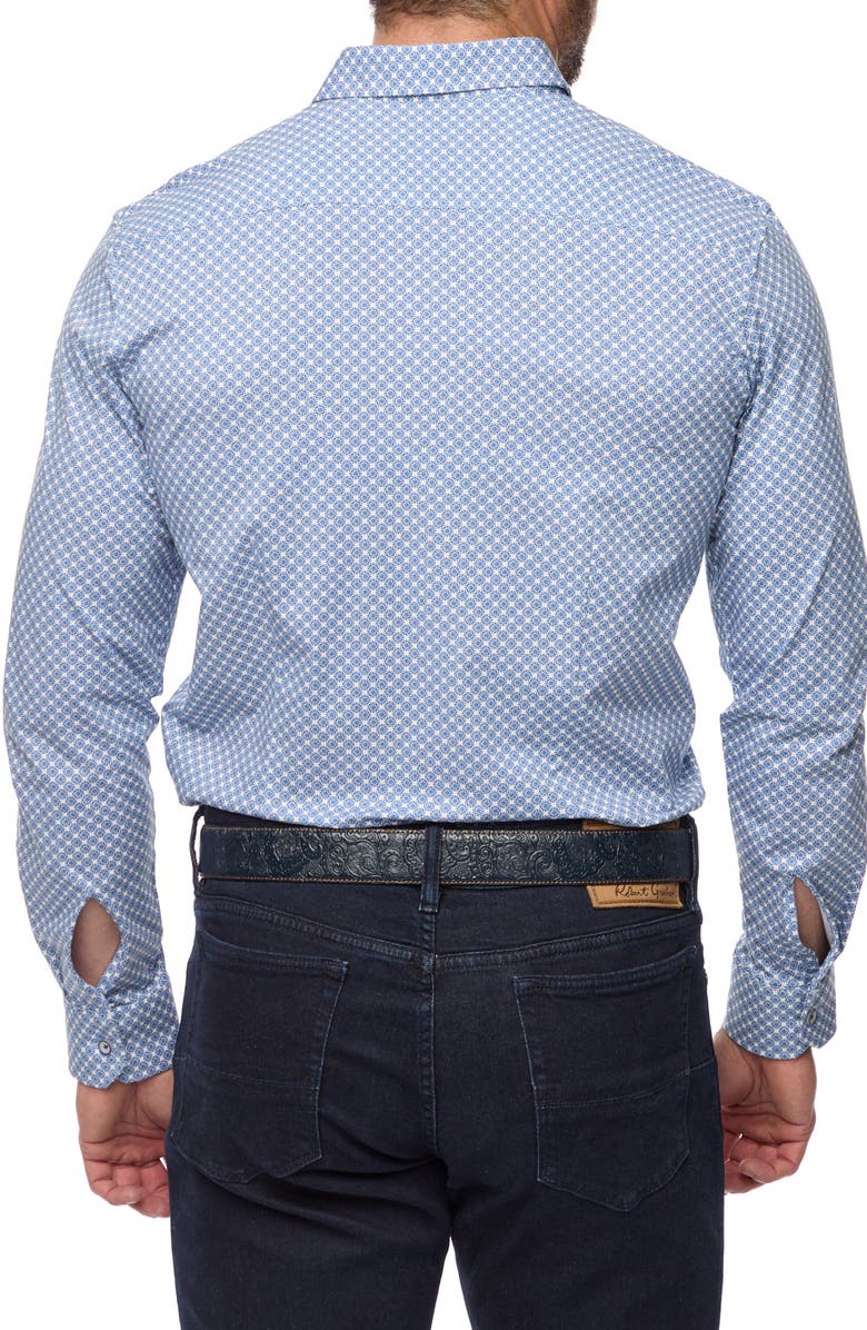 Robert Graham Conall Tailored Fit Foulard Print Cotton Knit Button-Up Shirt, Alternate, color,