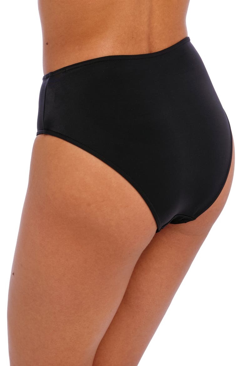Jewel Cove High Waist Bikini Bottoms, Alternate, color, PLAIN BLACK