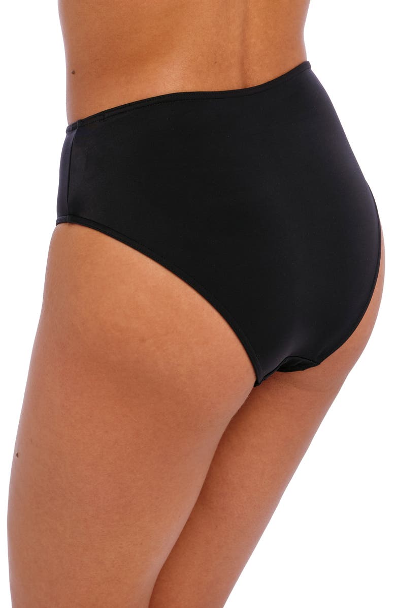 Freya Jewel Cove High Waist Bikini Bottoms, Alternate, color, Plain Black
