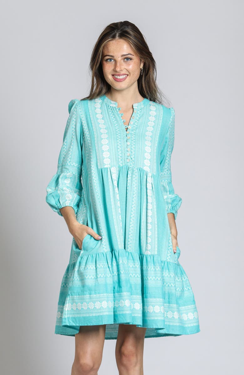 APNY Stripe Tiered Cotton Dress, Alternate, color, 