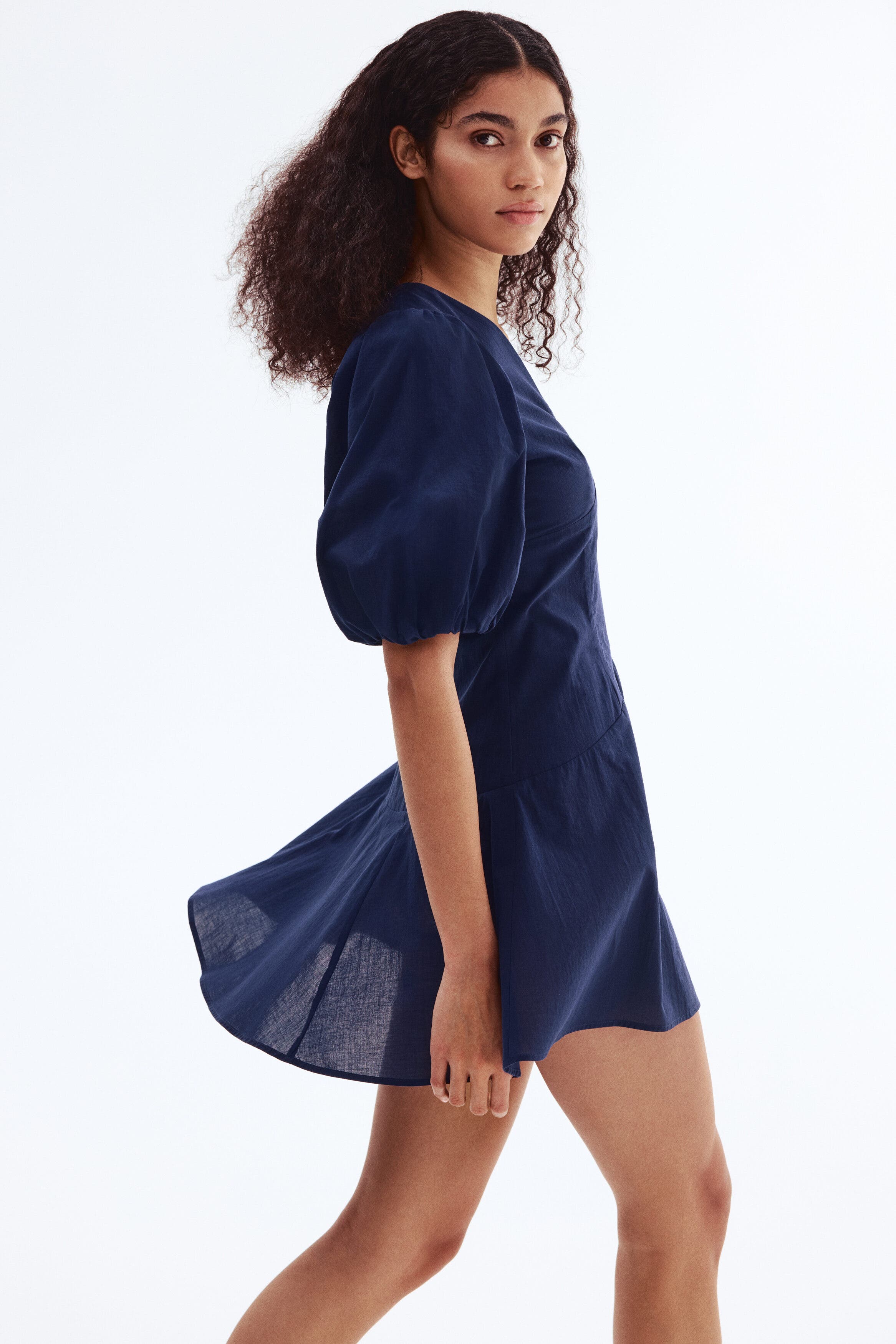 Balloon-sleeved cotton dress - image 2