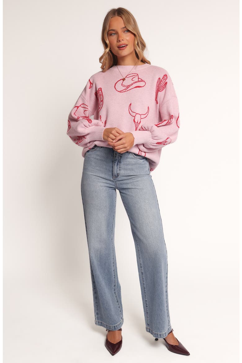 Jax Western Sweater, Alternate, color, PINK