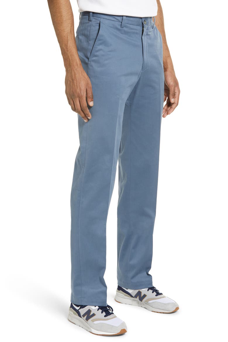 Stretch Cotton Flat Front Pants, Alternate, color, SLATE