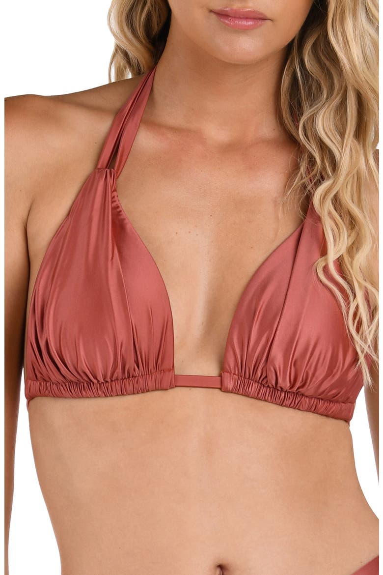 Earth Halter Bikini Top, Main, color, SIENNA