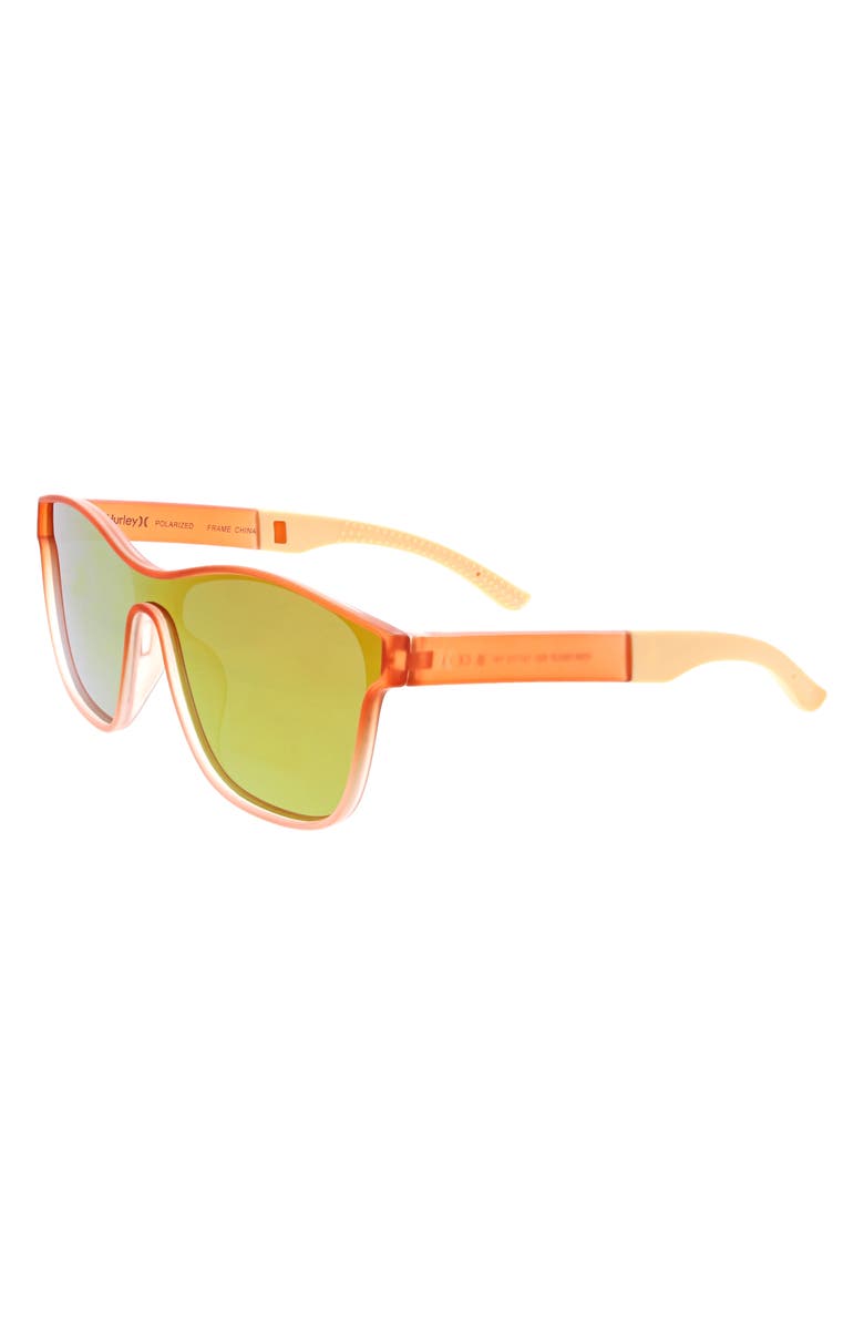 Hurley 50mm Square Shield Polarized Sunglasses, Alternate, color, Orange