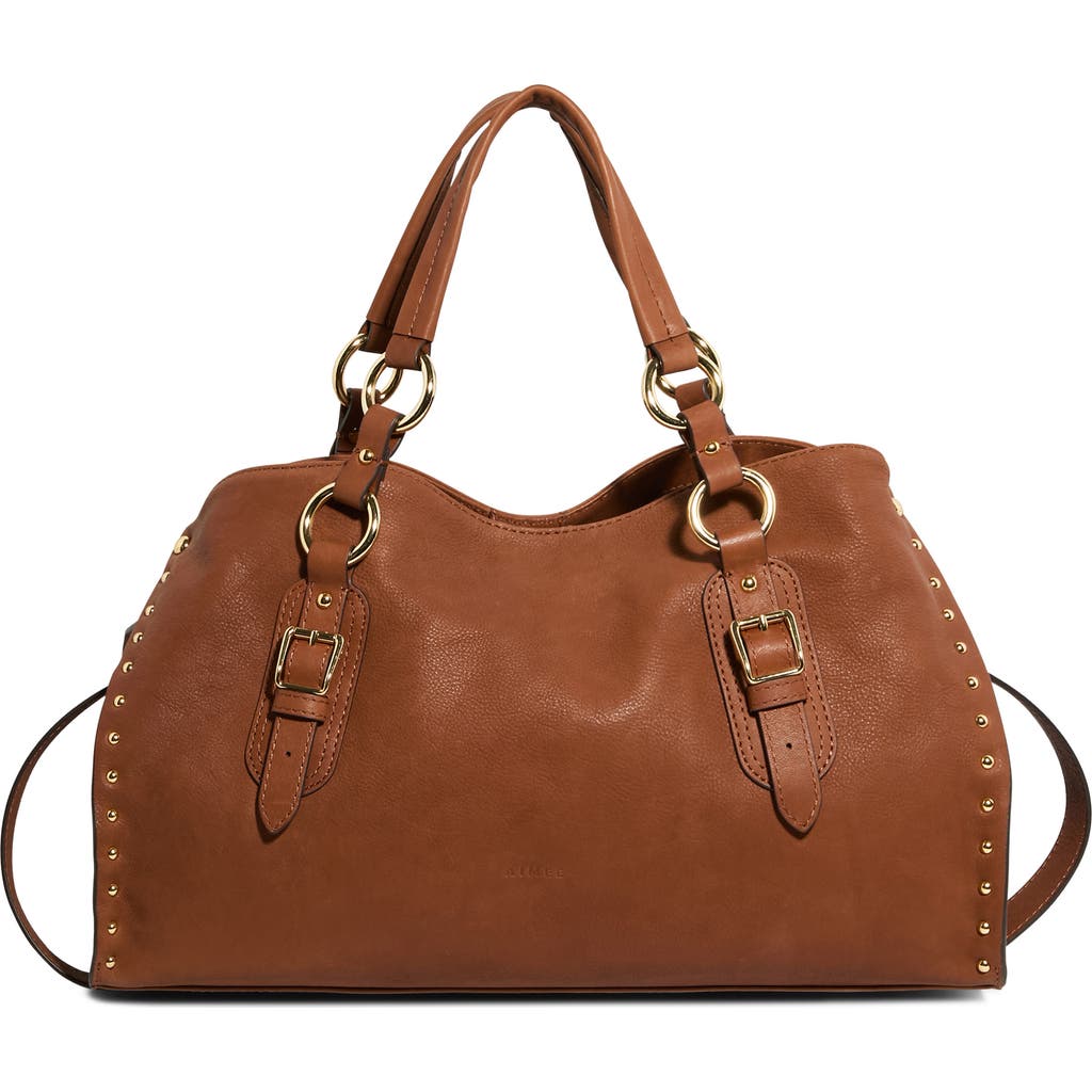 Aimee Large Rodeo Leather Satchel In Brown