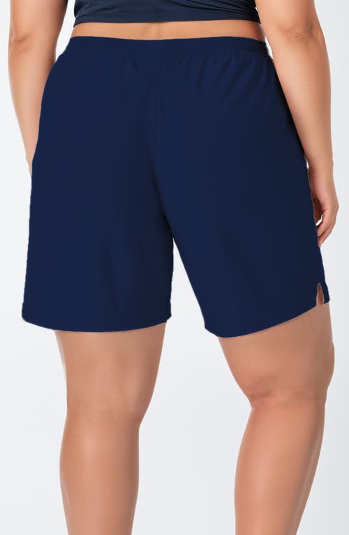 Calypsa Plus Size 7" Board Shorts In Blue