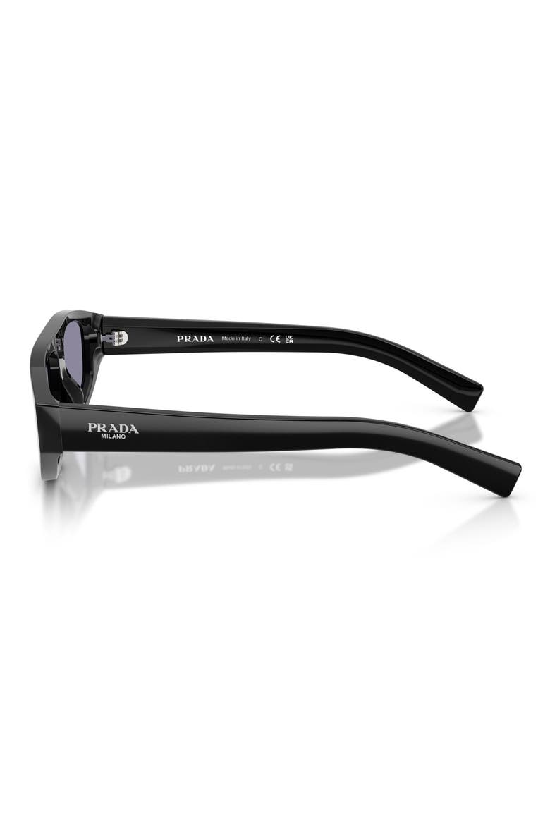 57mm Irregular Sunglasses, Alternate, color, BLACK / VIOLET MIRROR SILVER