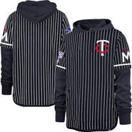 '47 Men's '47  Navy Minnesota Twins Pinstripe Double Header Pullover Hoodie