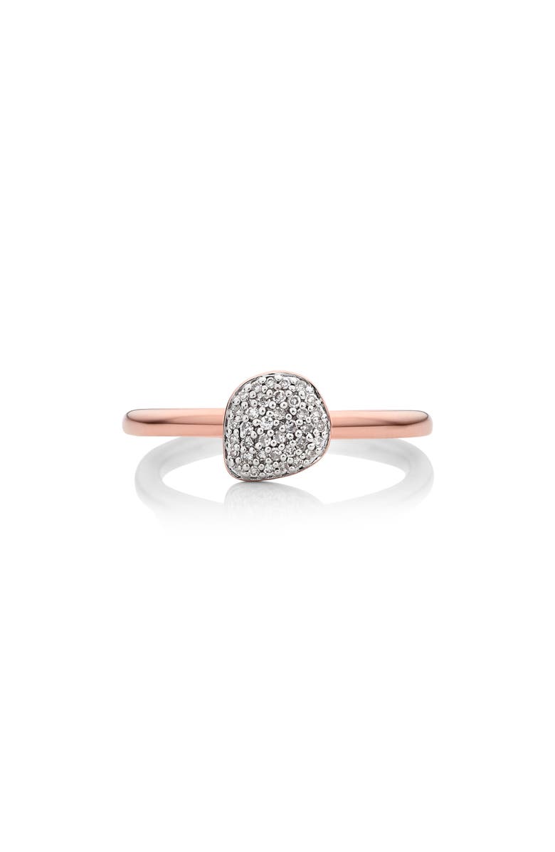 Monica Vinader Nura Mini Diamond Pavé Pebble Stacking Ring, Main, color, 