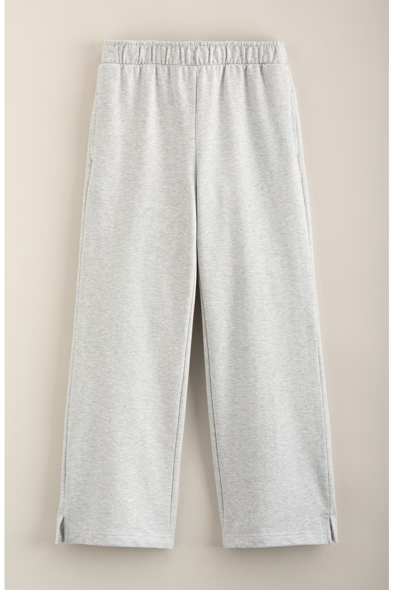Kids' Cozy Fleece Wide Leg Pants, Main, color, GREY LIGHT HEATHER