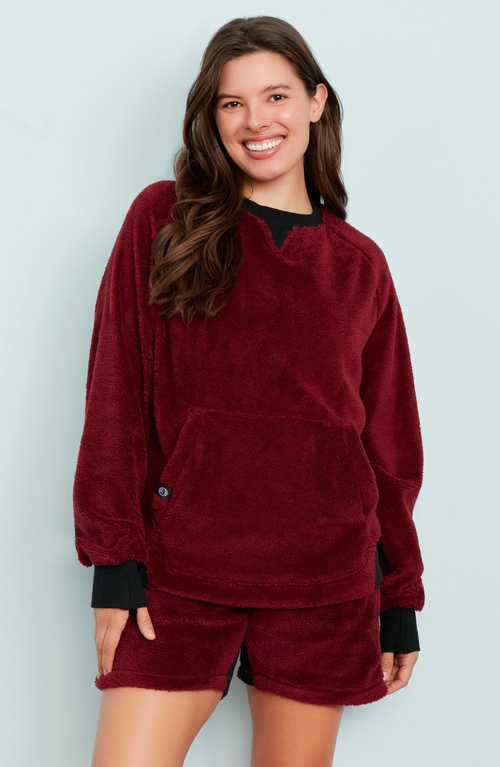 Jambys Floof Short In Burgundy