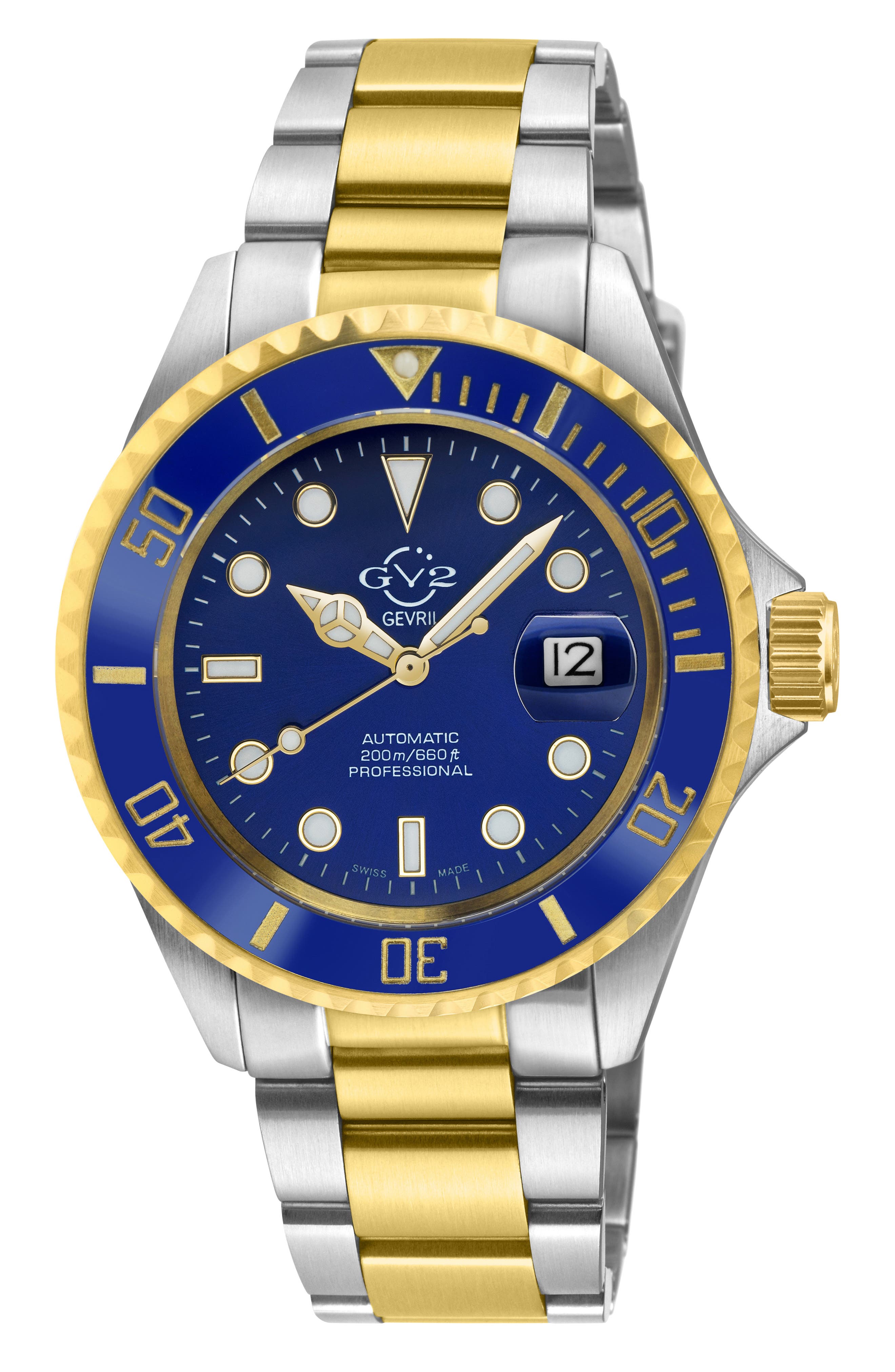 GV2 Liguria Swiss Automatic Bracelet Watch, 42mm
