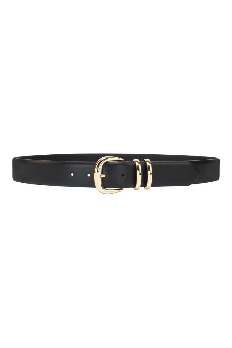 Chunky Harness Faux Leather Belt, Main, color, BLACK