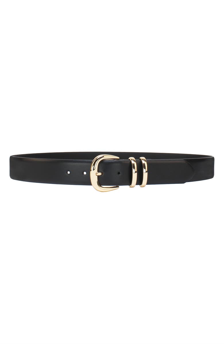 Linea Pelle Chunky Harness Faux Leather Belt, Main, color, Black