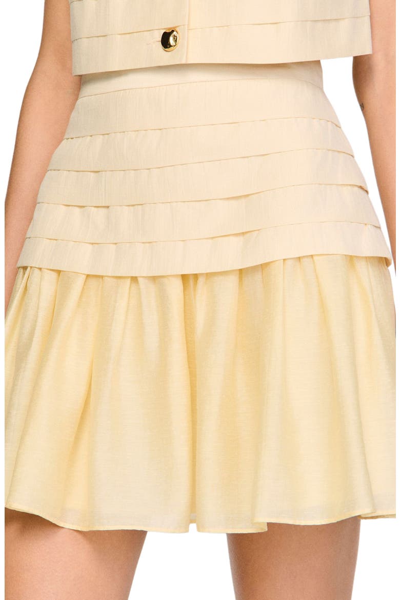 Short pleated skirt, Alternate, color, Vanilla
