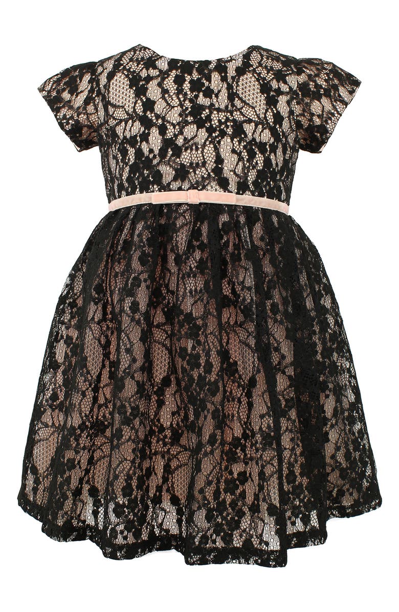 Popatu Kids' Lace Overlay Dress, Main, color, Black