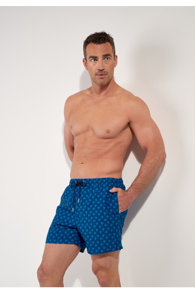 Trinacria Beach Boxer, Alternate, color, Navy Print