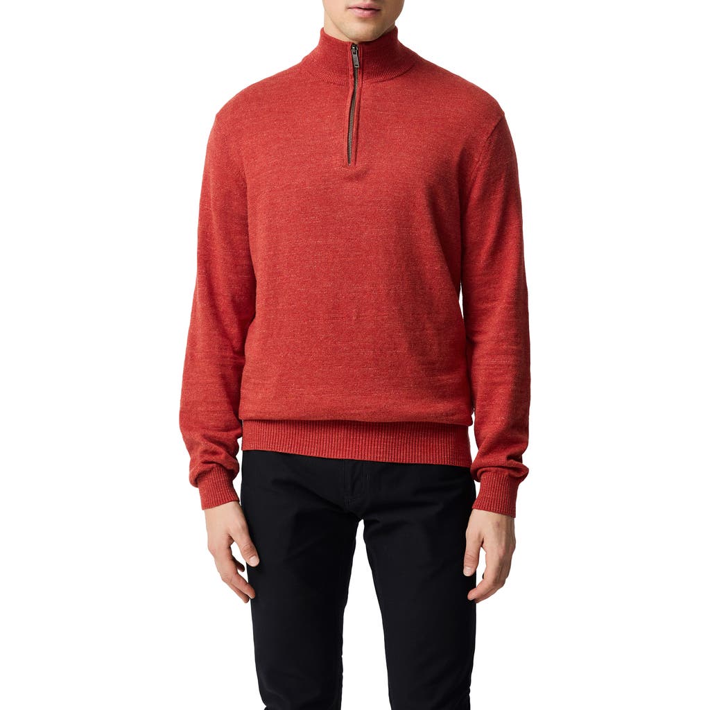 Rodd & Gunn Fortrose Cotton Quarter Zip Sweater In Brown