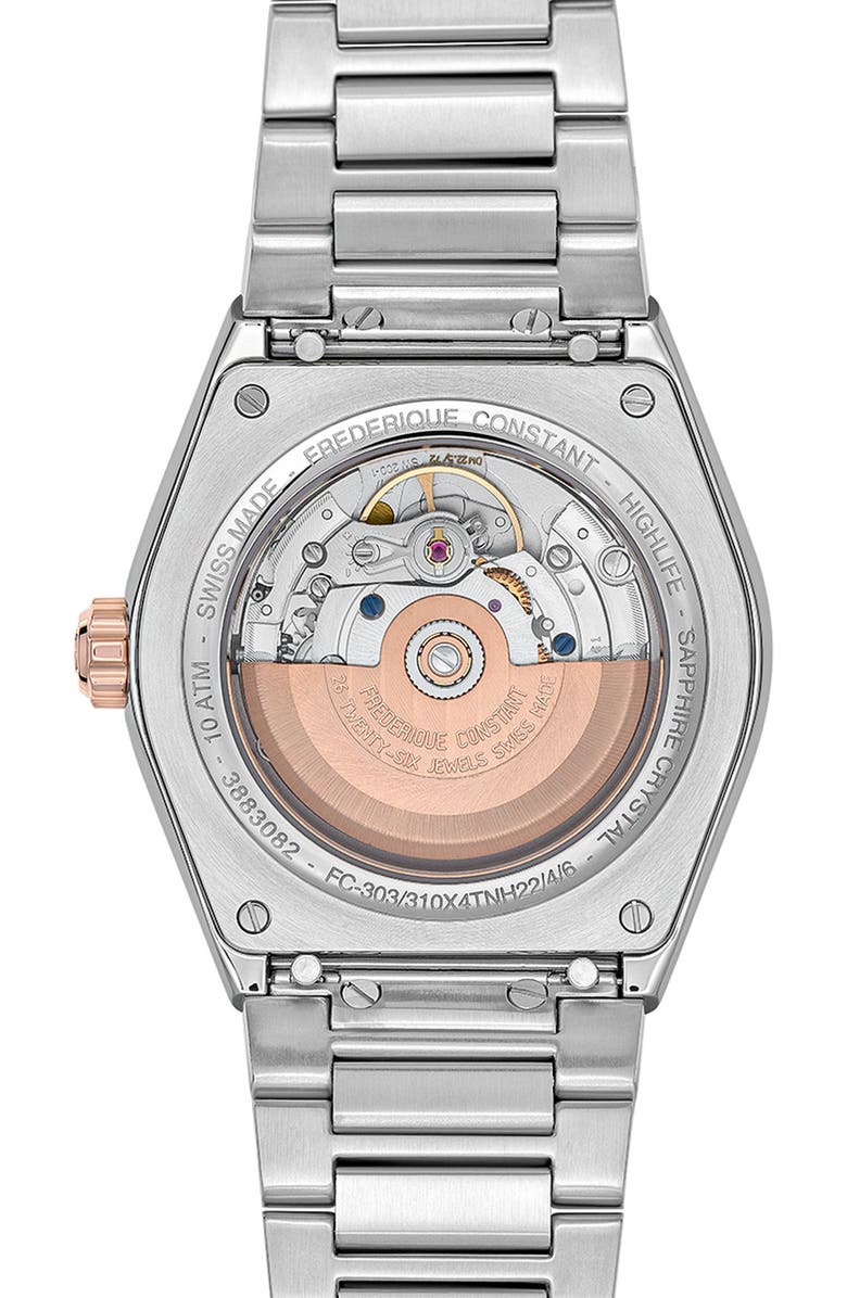 FREDERIQUE CONSTANT Highlife Automatic COSC Bracelet Watch, 41mm, Alternate, color, 