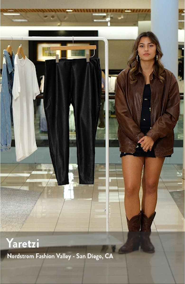 Stretch Faux Leather Skinny Pants, sales video thumbnail