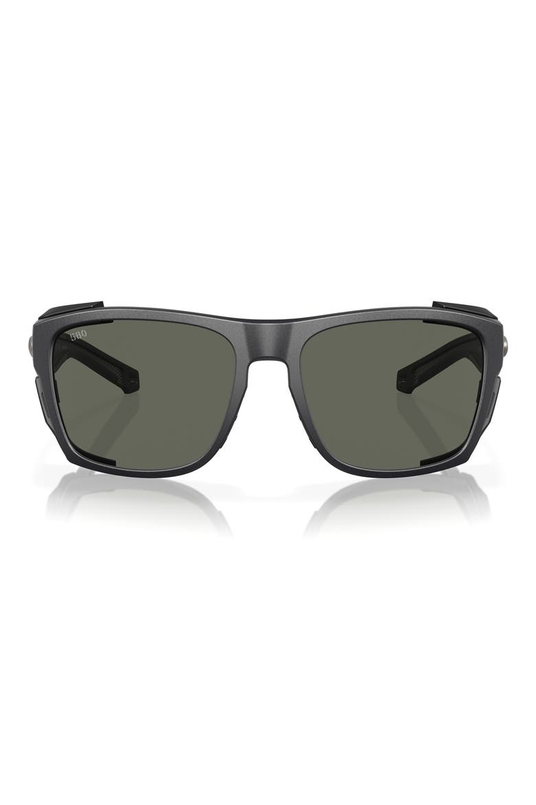 King Tide 6 58mm Polarized Rectangular Sunglasses, Main, color, GRAY