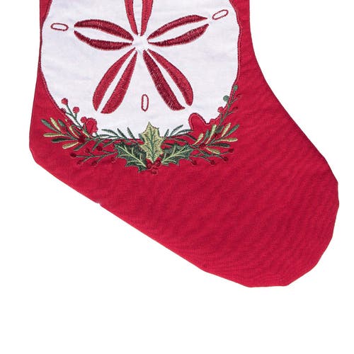 C & F Home C&f Home Sand Dollar Stocking In Red