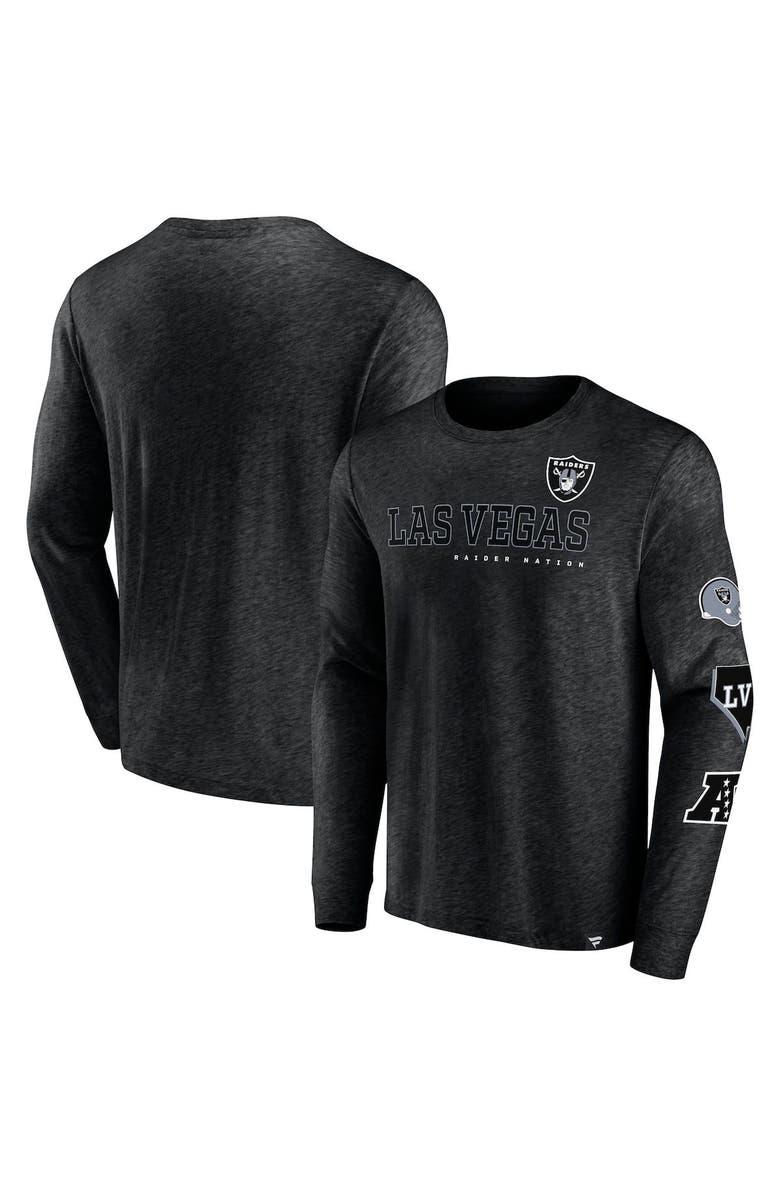 FANATICS Men's Fanatics Branded Black Las Vegas Raiders High Whip Pitcher Long Sleeve T-Shirt, Main, color, 